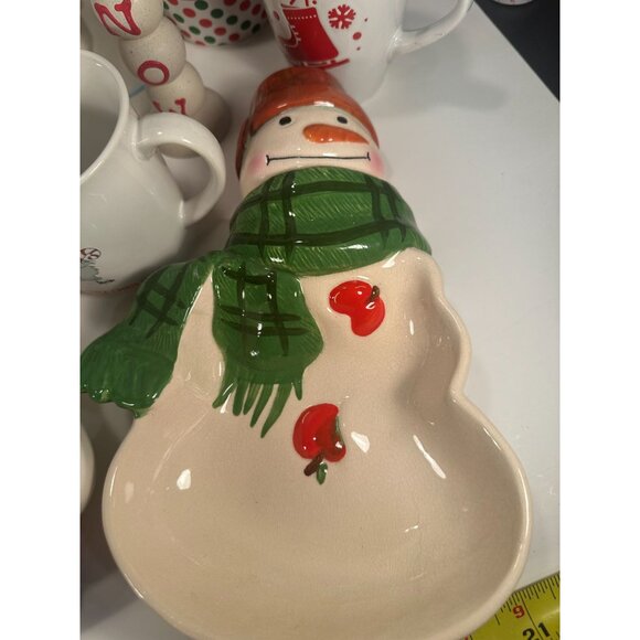 Lot of VTG CHRISTMAS DISHES including Mugs, Candle Holders, Serving Dishes. Boyn - Picture 7 of 8